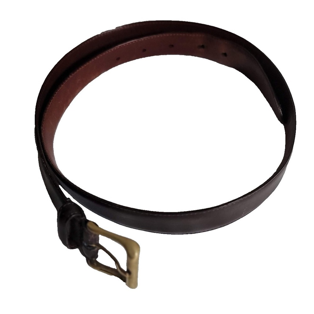 Coach Belt Mens 38 Brown‎ Leather Solid Brass Buckle Classic Dress 6960
